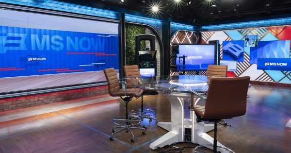 Novo estúdio da MSNBC para o MS NOW em Nova York